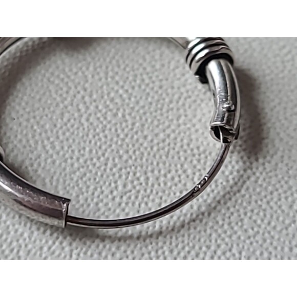 925 Sterling Silver Hoop Pierced Earrings Vintage - Picture 7 of 10